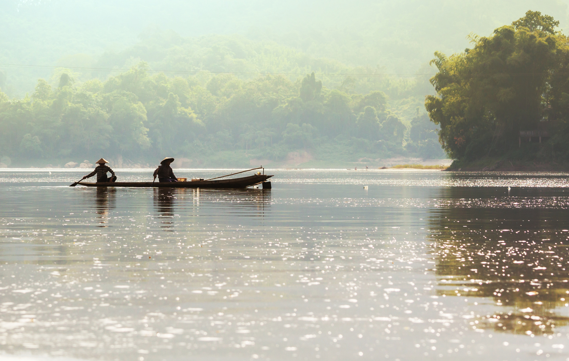 riviere mekong pirogue laos