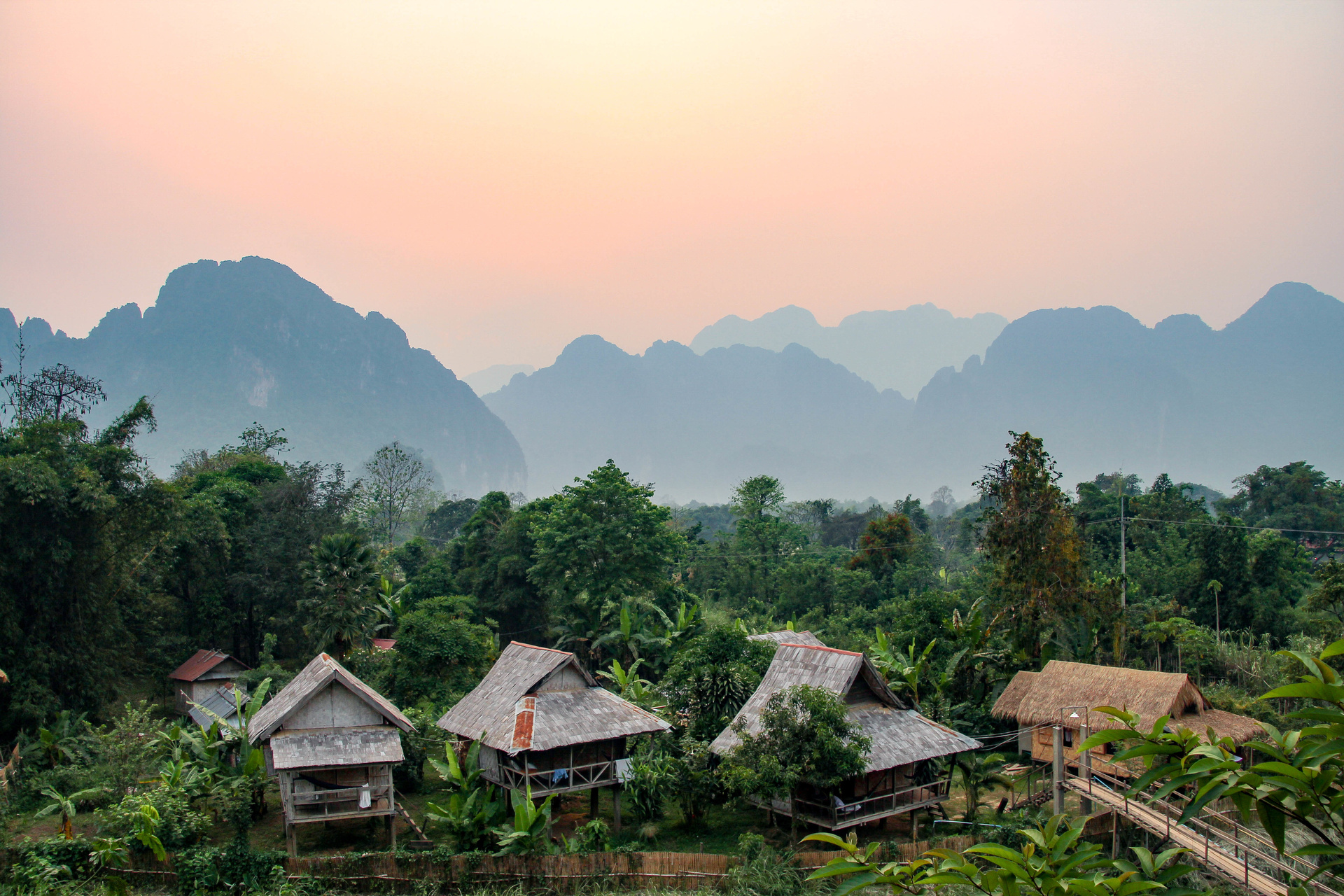 vang vieng panorama sunset laos