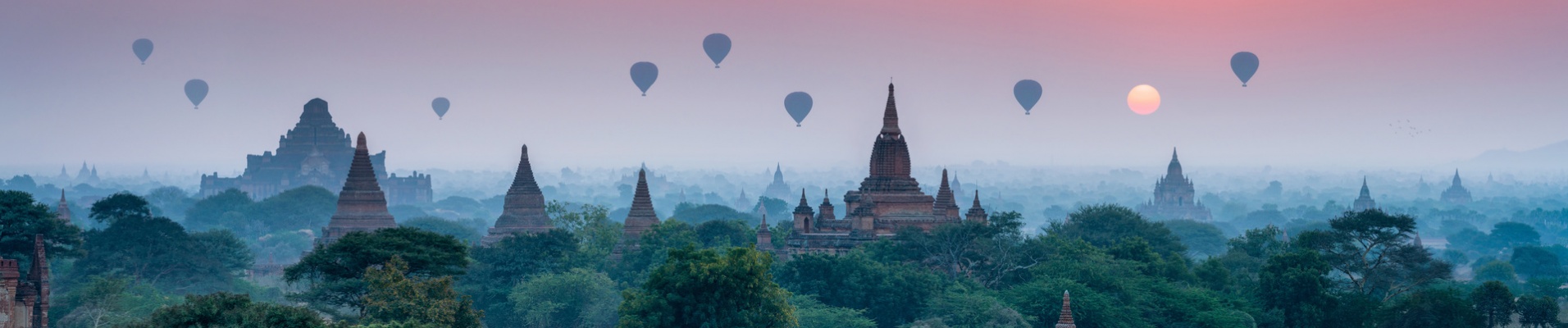 bagan birmanie panorama sunset